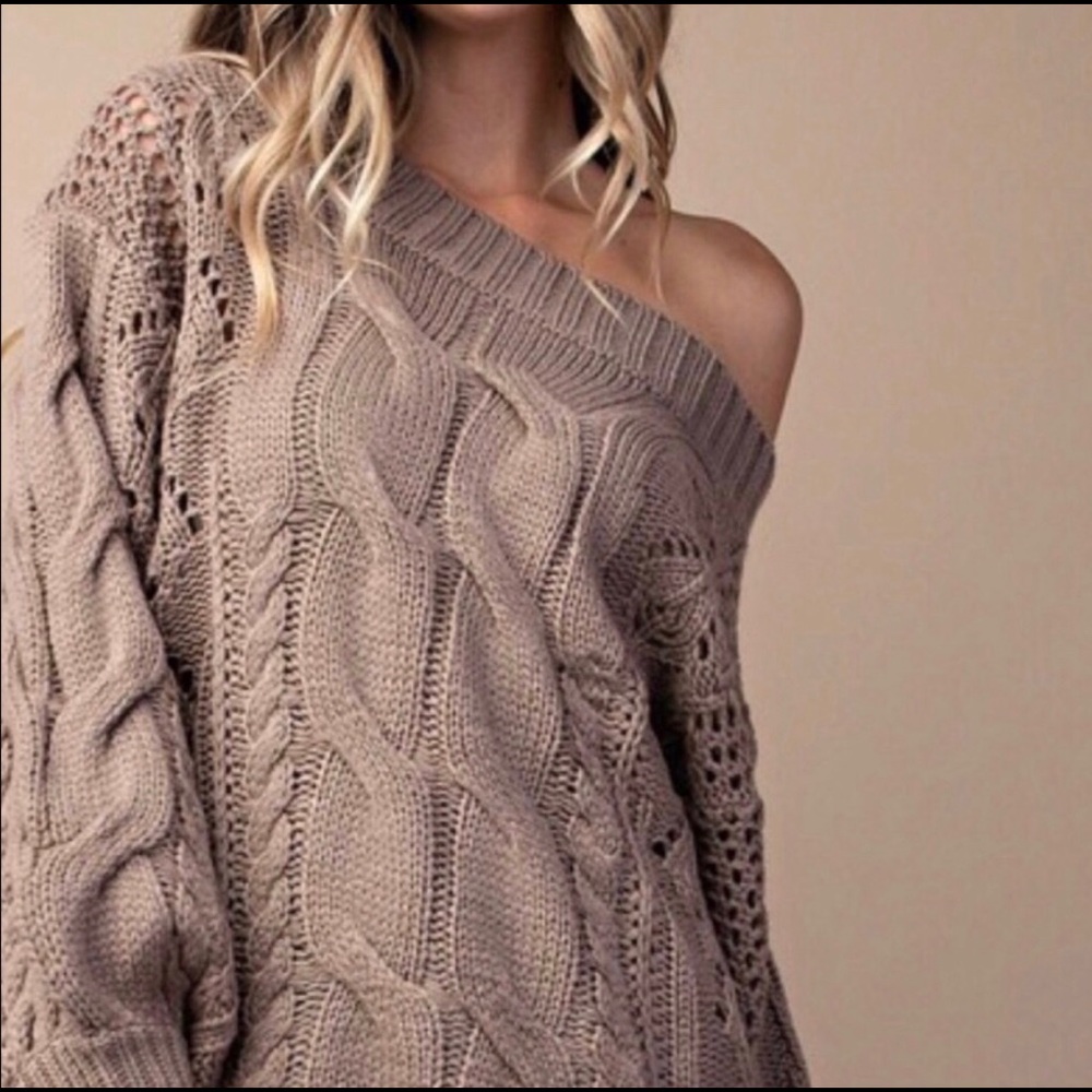 Mocha Cable Knot Sweater